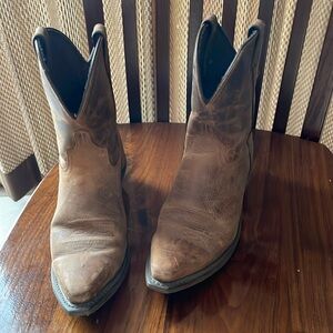 Abilene Western Cowgirl tan brown  snip toe short Boots 8